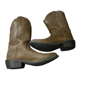 Justin Boots Brown Leather Western Cowboy Boots JB1100 Size 12EE Mens